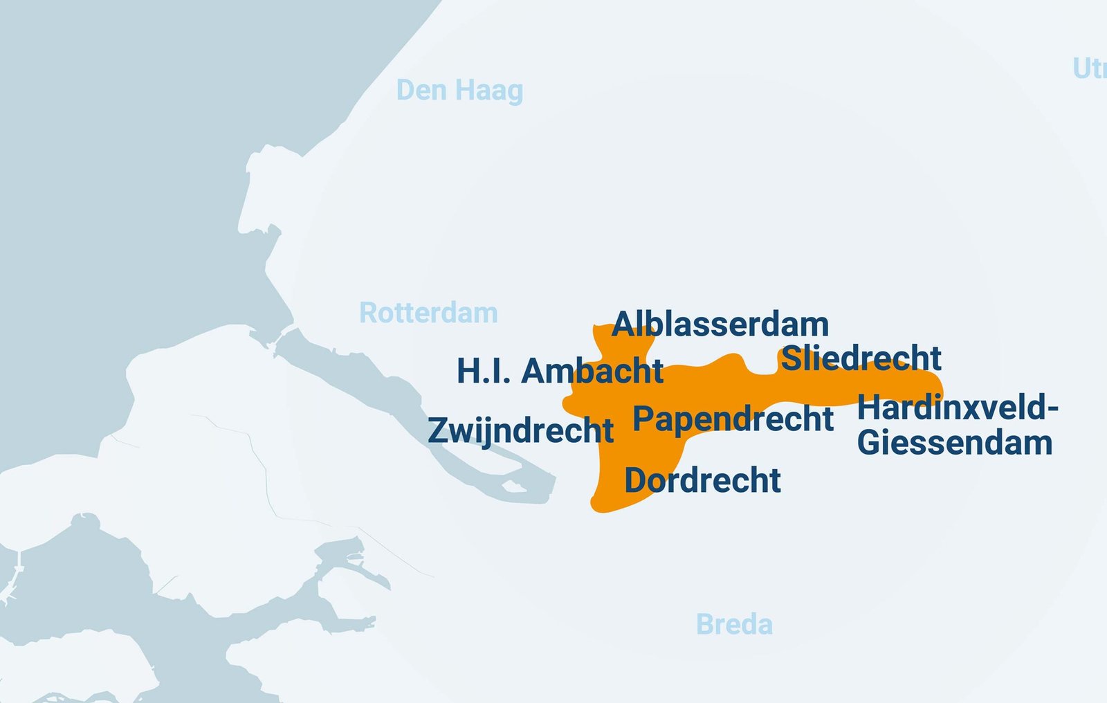 Dakdekker werkgebied in Drechtsteden